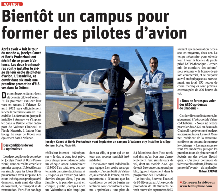 Bientôt un campus pour former des pilotes d'avion à Valence
